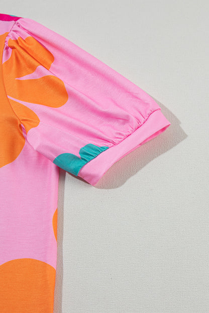 Zwarte Tee met bloemenprint - PrizQ