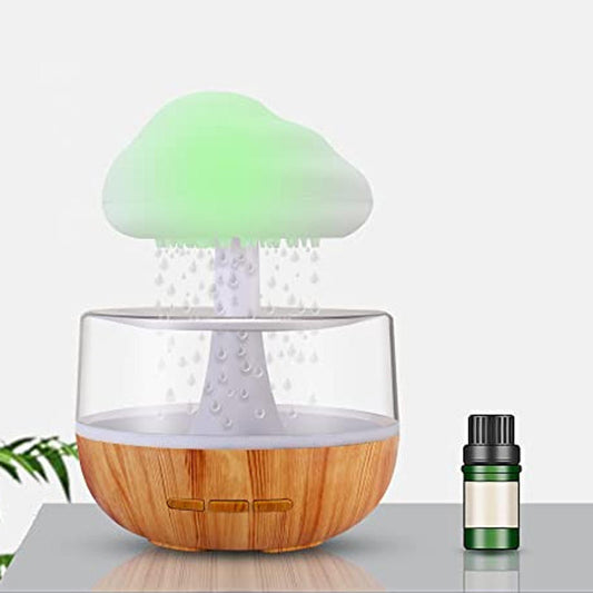 2-in-1 Desk Humidifier Rain Cloud Aromatherapy Essential Oil Zen Diffuser & Raining Cloud Night Light Mushroom Lamp - PrizQ