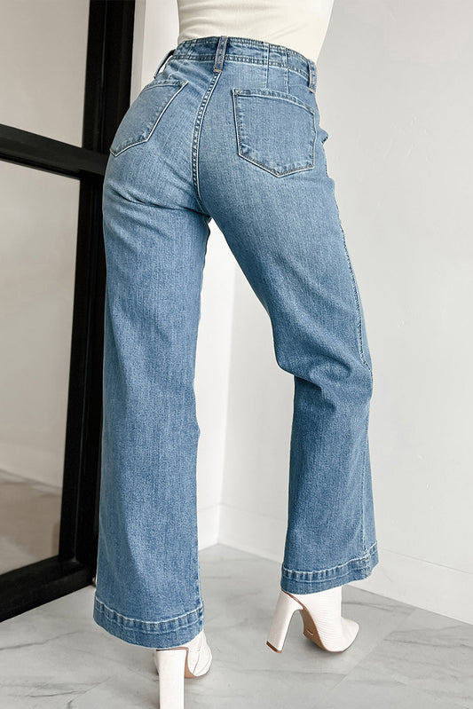 Schemerblauwe jeans met meerdere knopen - PrizQ