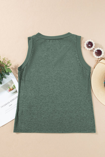 Zwarte gebreide V-hals Tanktop - PrizQ