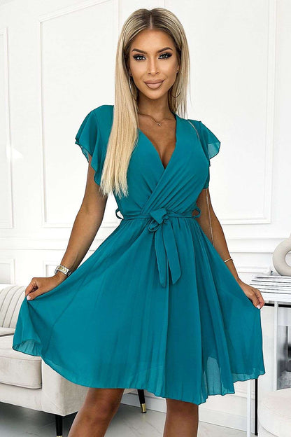 💸 Emerald Élégance Plooi Jurk
