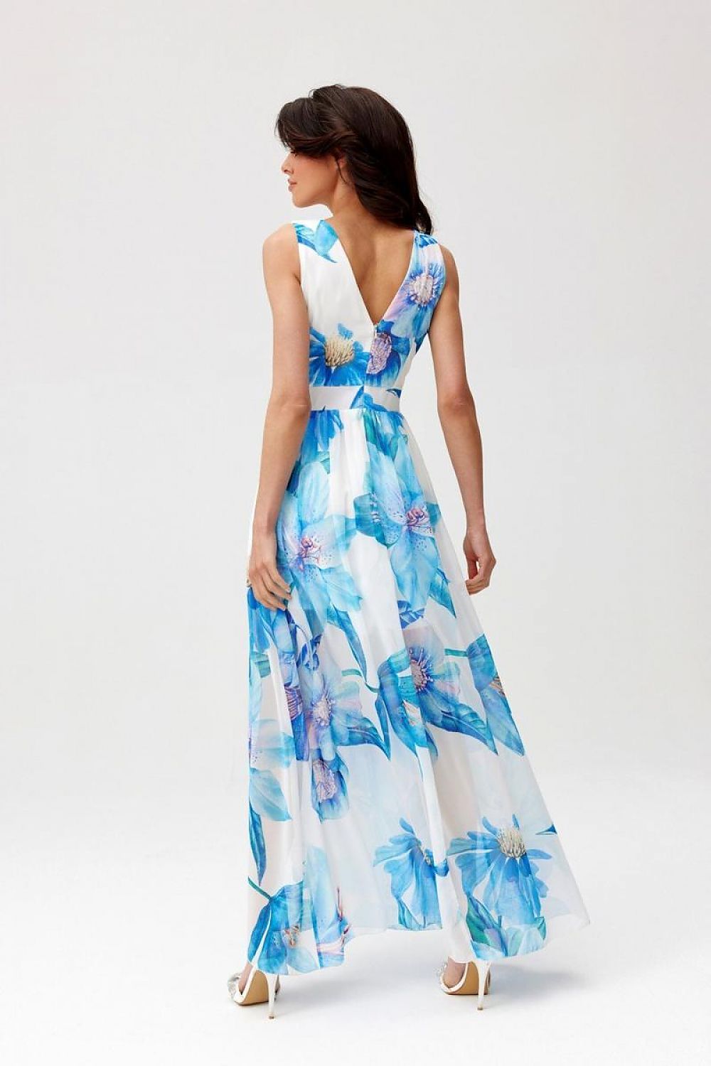 Chiffon maxijurk met ingenaaide voering – Combineer met blazer en sandalen