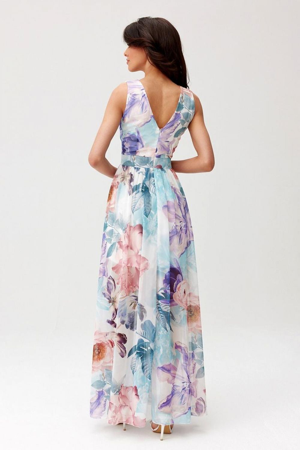 Chiffon maxijurk met ingenaaide voering – Combineer met blazer en sandalen