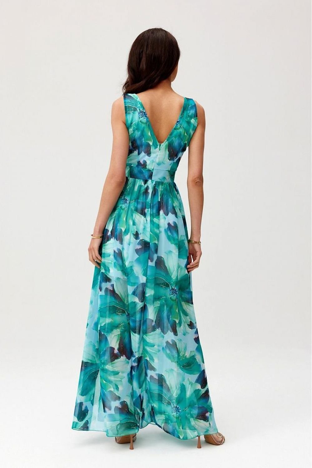 Chiffon maxijurk met ingenaaide voering – Combineer met blazer en sandalen