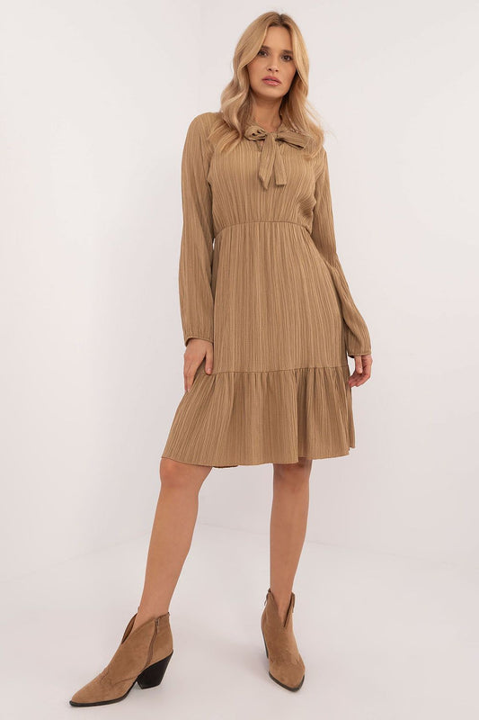 Serenity A-Line Dress – Elegante jurk met ruches en gevarieerde textuur van Och Bella, ideaal voor dagelijks gebruik