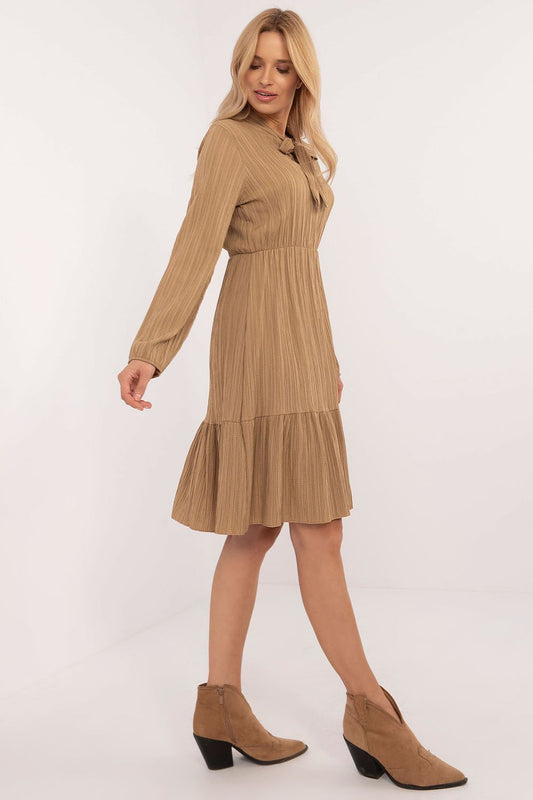 Serenity A-Line Dress – Elegante jurk met ruches en gevarieerde textuur van Och Bella, ideaal voor dagelijks gebruik