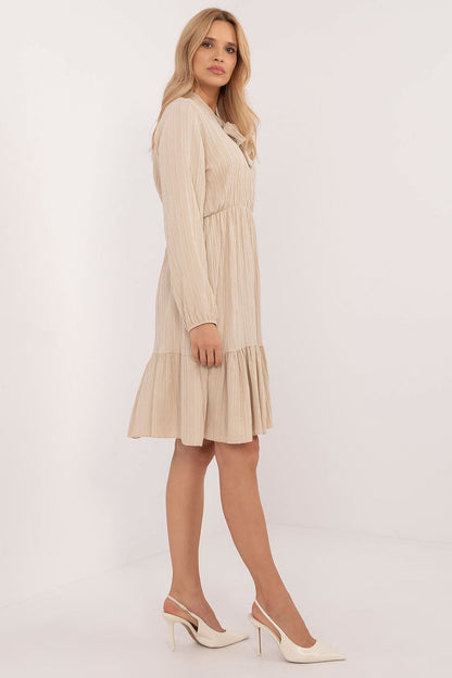 Serenity A-Line Dress – Elegante jurk met ruches en gevarieerde textuur van Och Bella, ideaal voor dagelijks gebruik