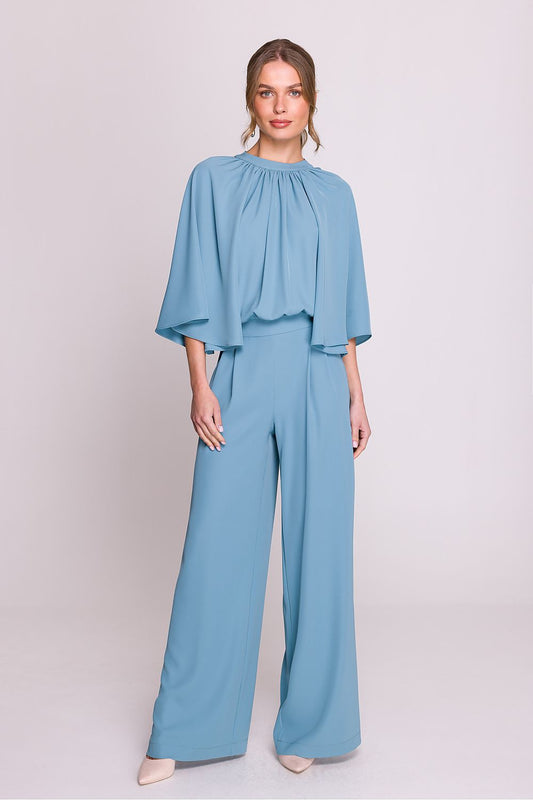 Elegante dames jumpsuit Serene Grace met kimonomouwen en wijde broekspijpen – stijlvol voor elke gelegenheid