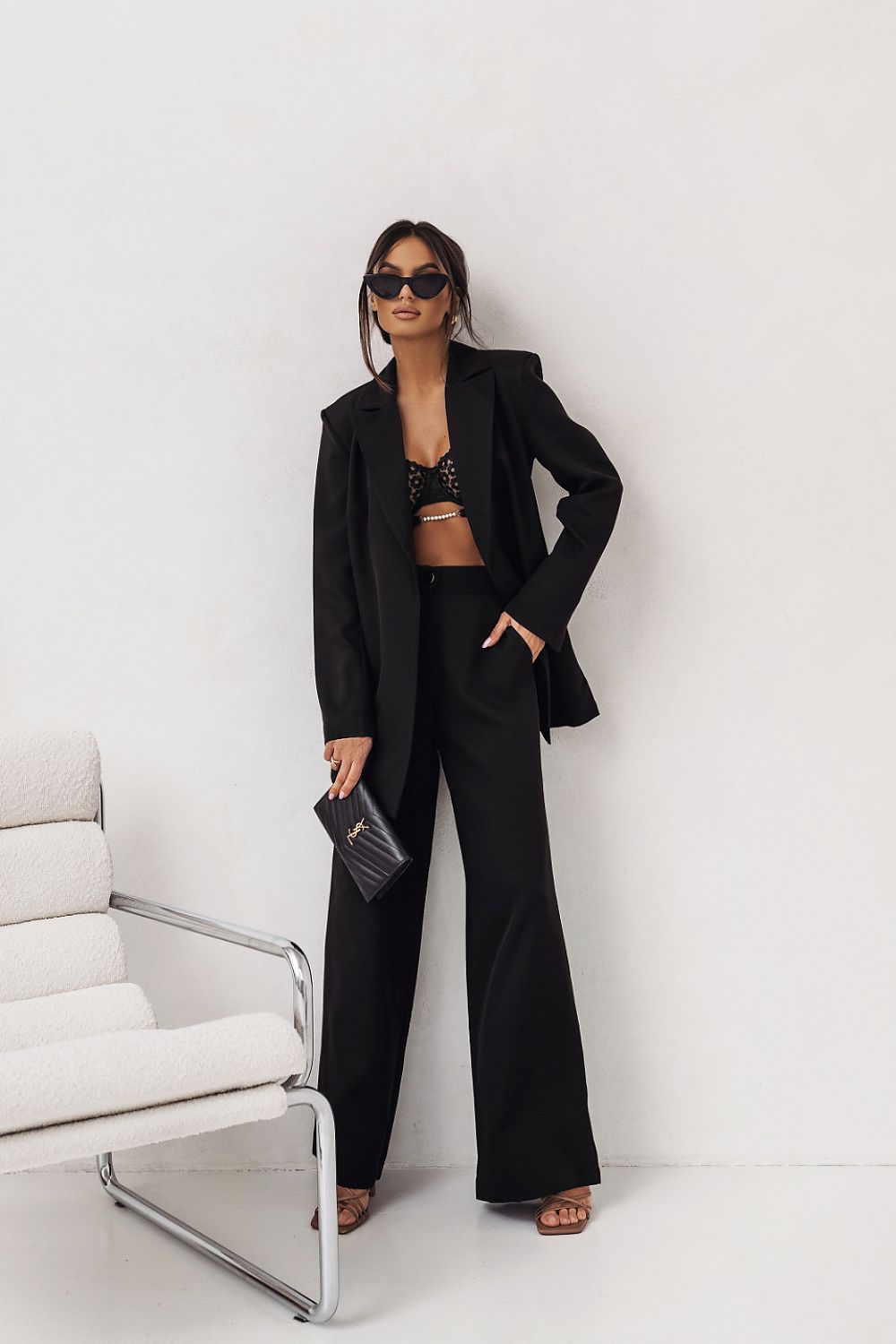 Fuchsia Royale Set elegant fuchsia damespak met blazer en pantalon