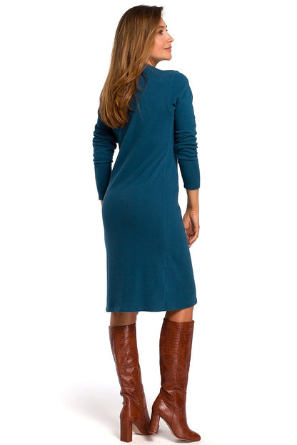 Lina Cotton Midi Dress – Eenvoudige midi jurk voor dagelijkse styling in dun katoenen breiwerk.