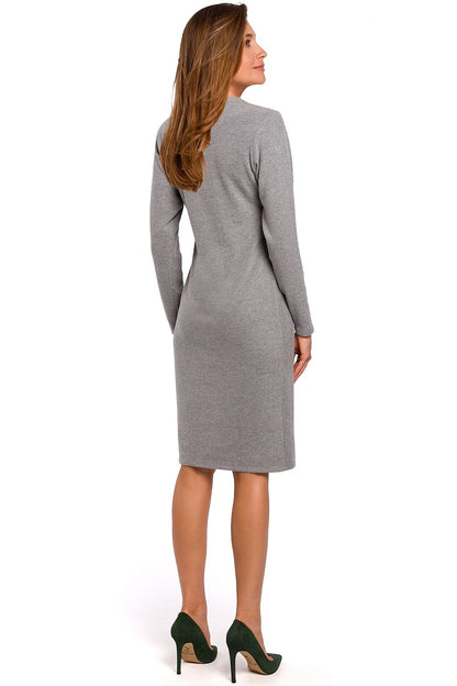 Lina Cotton Midi Dress – Eenvoudige midi jurk voor dagelijkse styling in dun katoenen breiwerk.