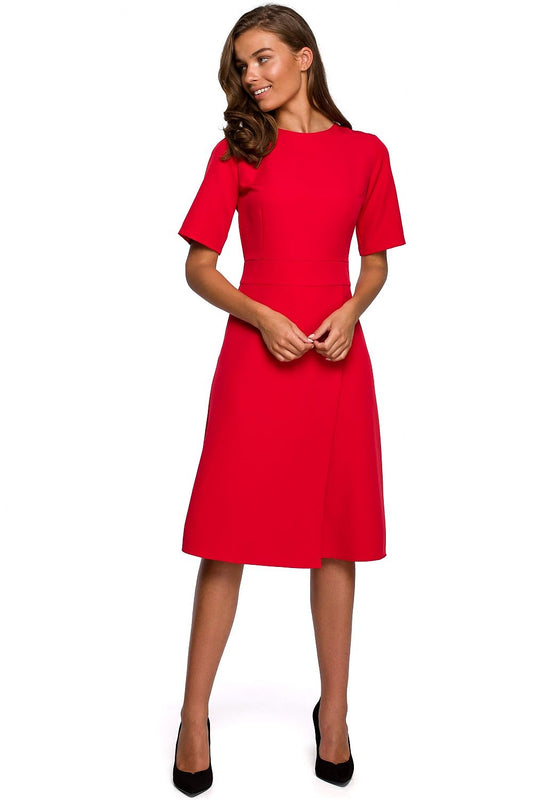 Contour Dual Elegance Trapeze Dagjurk met verborgen ritssluiting – stijlvolle jurk voor vrouwen in zakelijke en feestelijke stijl – Stylove