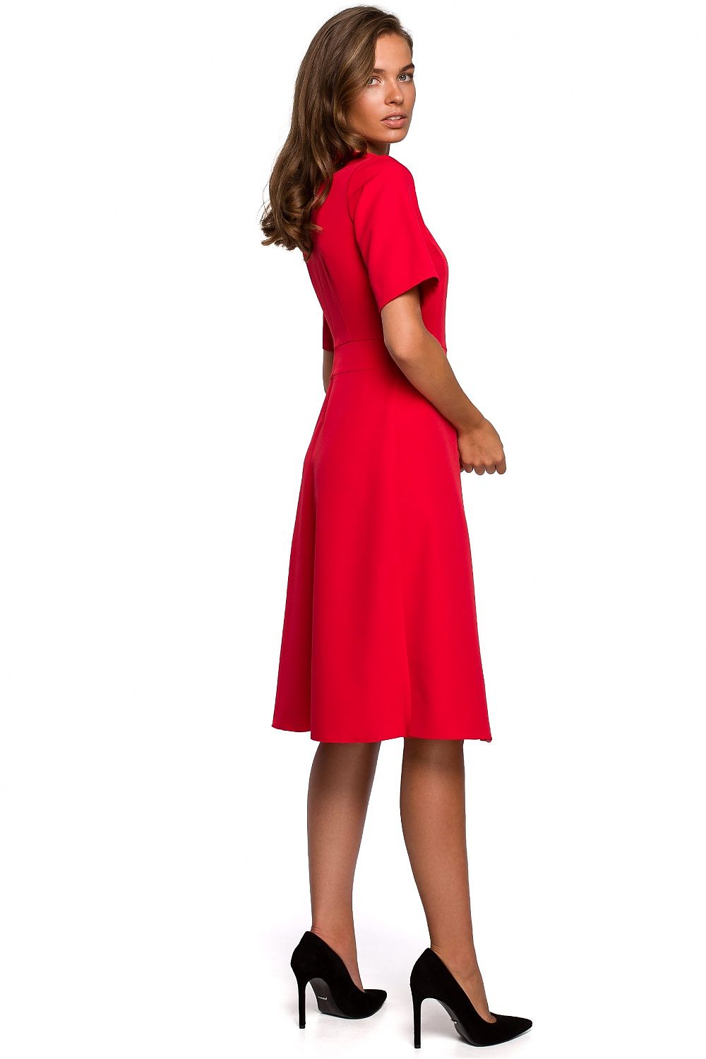 Trapezium jurk met omhullende pasvorm – elegante multi-occasion dagjurk – Stylove collectie