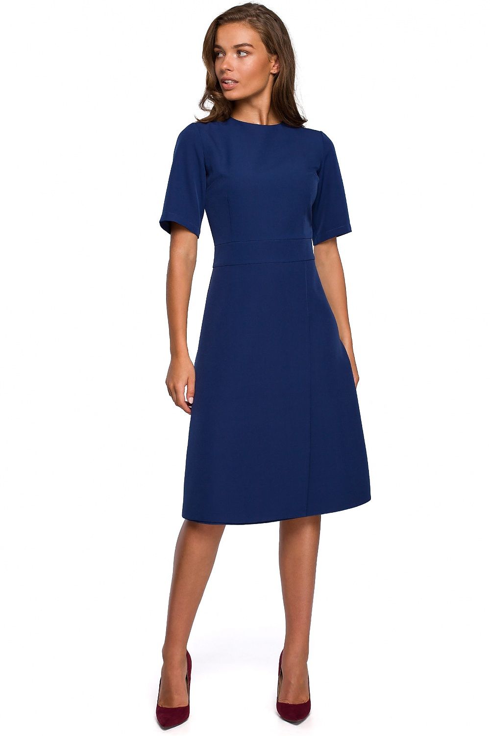 Contour Dual Elegance Trapeze Dagjurk met verborgen ritssluiting – stijlvolle jurk voor vrouwen in zakelijke en feestelijke stijl – Stylove