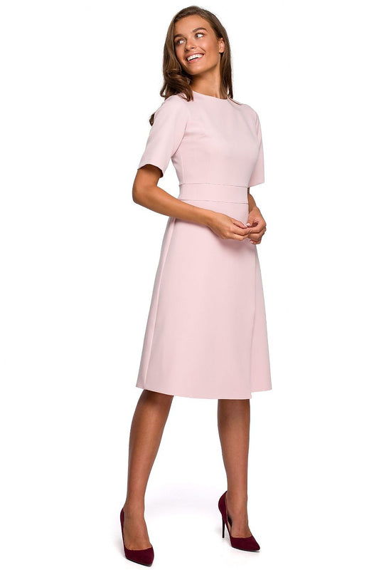 Contour Dual Elegance Trapeze Dagjurk met verborgen ritssluiting – stijlvolle jurk voor vrouwen in zakelijke en feestelijke stijl – Stylove