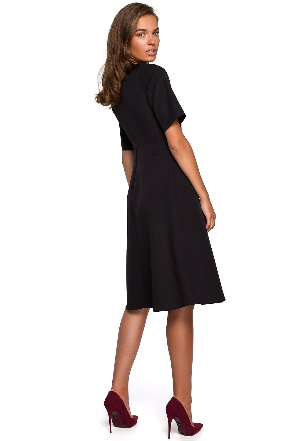 Trapezium jurk met omhullende pasvorm – elegante multi-occasion dagjurk – Stylove collectie