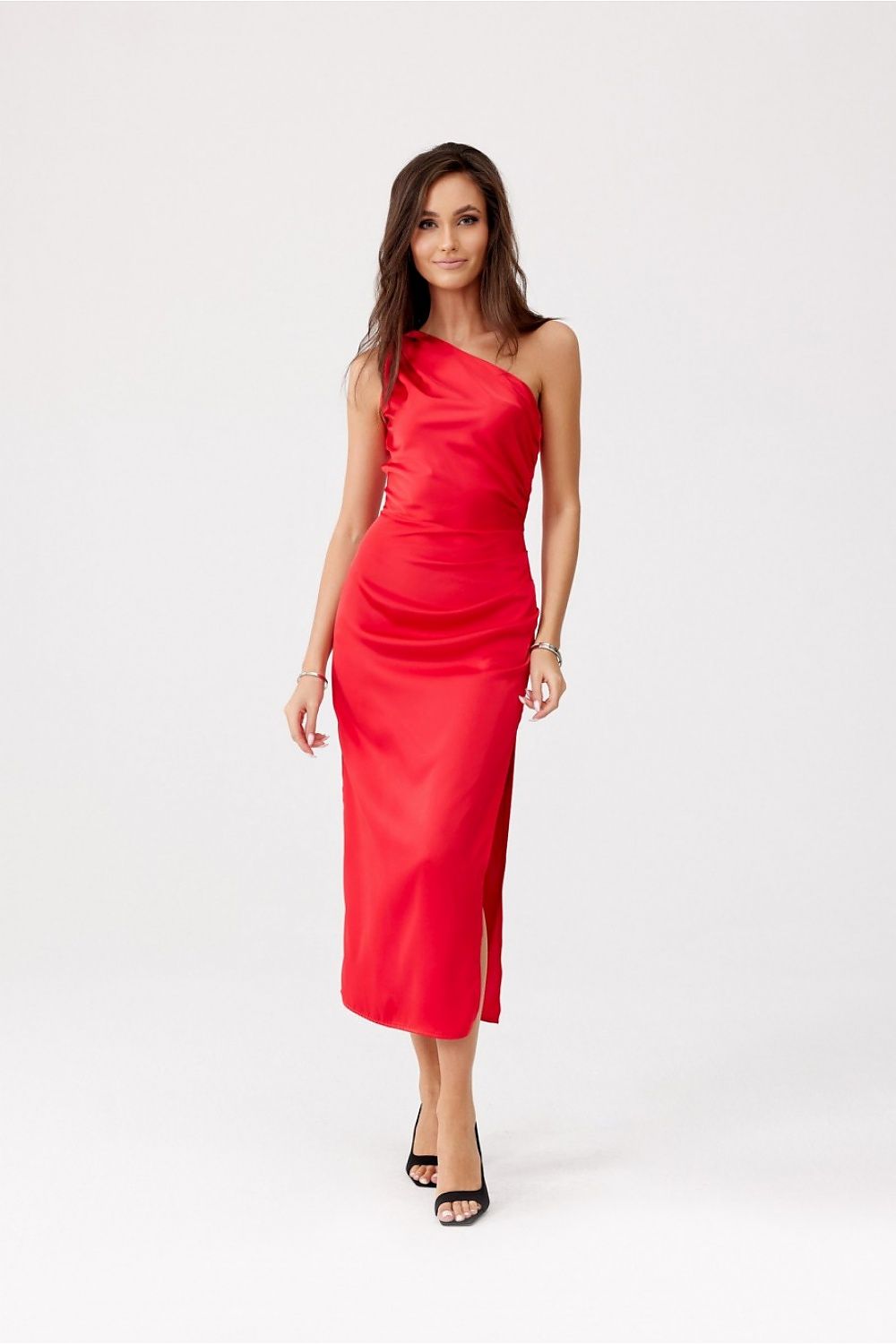 Aurora Plissé Midi Jurk | 200159 Roco Fashion