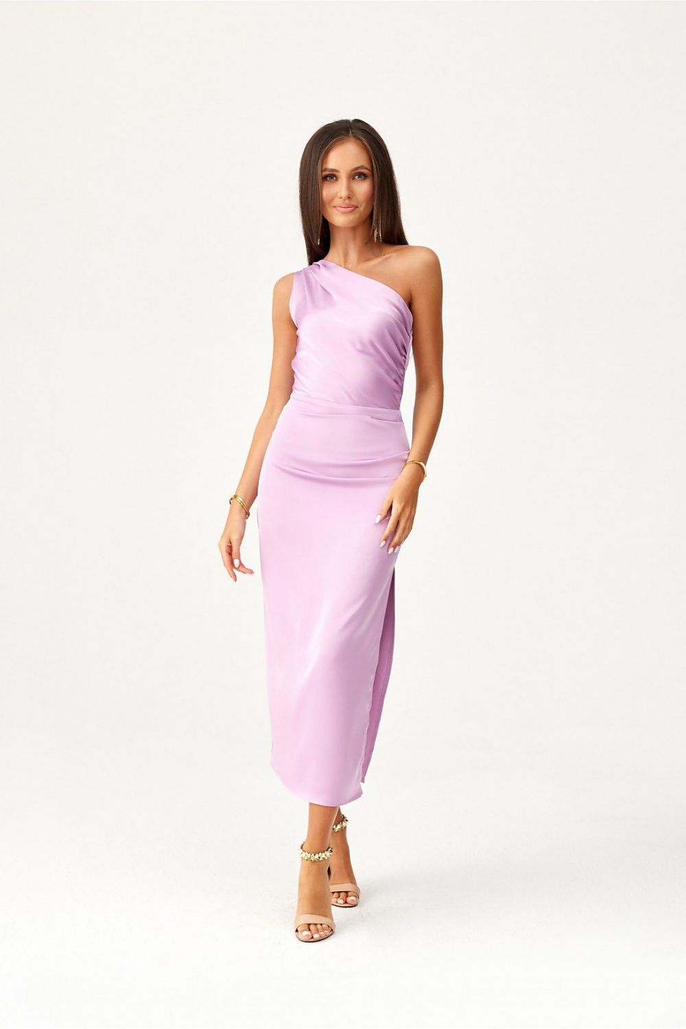 Aurora Plissé Midi Jurk | 200159 Roco Fashion
