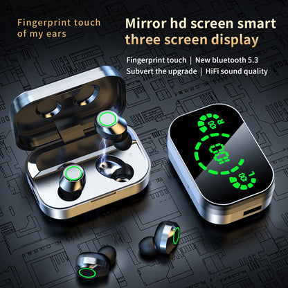 YD03 Wireless Bluetooth Headset TWS Large Screen Smart Digital Display In Ear Breathing Light - PrizQ