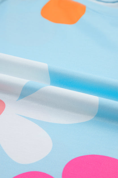 Zwarte Tee met bloemenprint - PrizQ