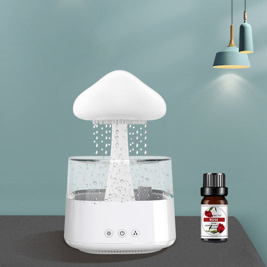 2-in-1 Desk Humidifier Rain Cloud Aromatherapy Essential Oil Zen Diffuser & Raining Cloud Night Light Mushroom Lamp - PrizQ