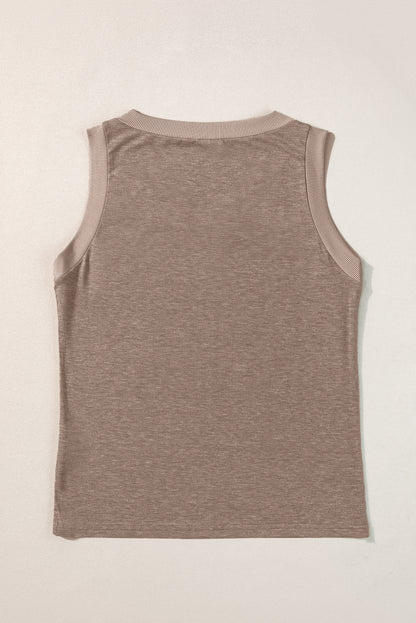 Zwarte gebreide V-hals Tanktop - PrizQ