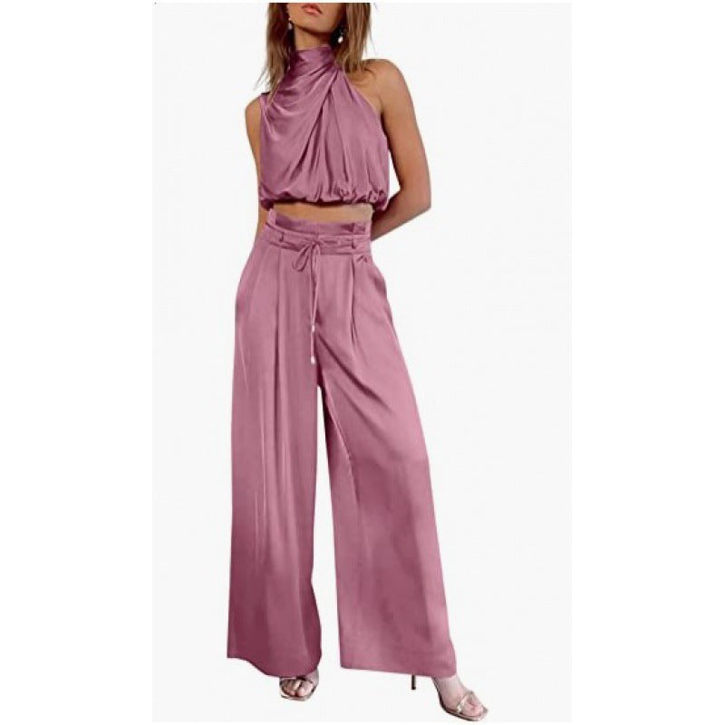 Zomerset casual  buiktopje met broek en wijde pijpen 2-delig set - PrizQ