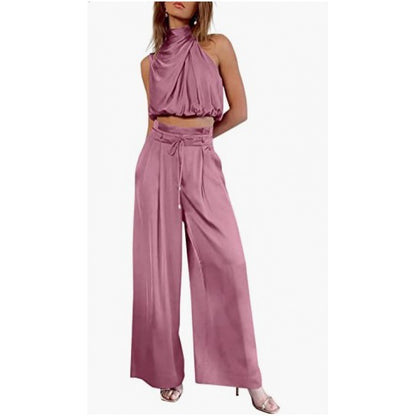 Zomerset casual  buiktopje met broek en wijde pijpen 2-delig set - PrizQ