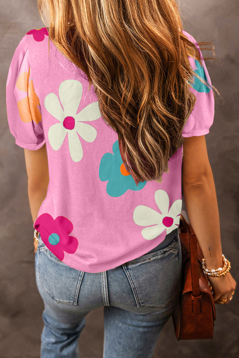 Zwarte Tee met bloemenprint - PrizQ