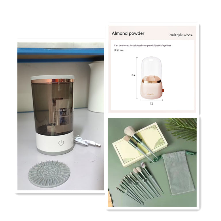 Women Eye Shadow Brush Cleaning Tool Portable Electric Makeup Brush Cleaner Machine With USB Charging Automatic Cosmetic Brush - PrizQ