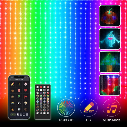 Smart LED RGB Gordijn met afstandsbediening - PrizQ