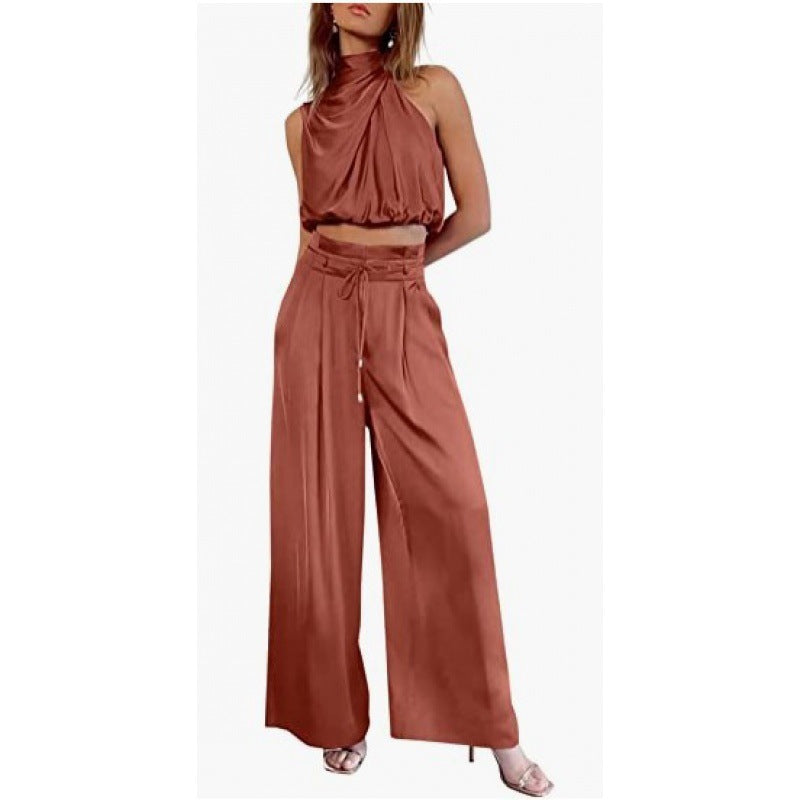 Zomerset casual  buiktopje met broek en wijde pijpen 2-delig set - PrizQ
