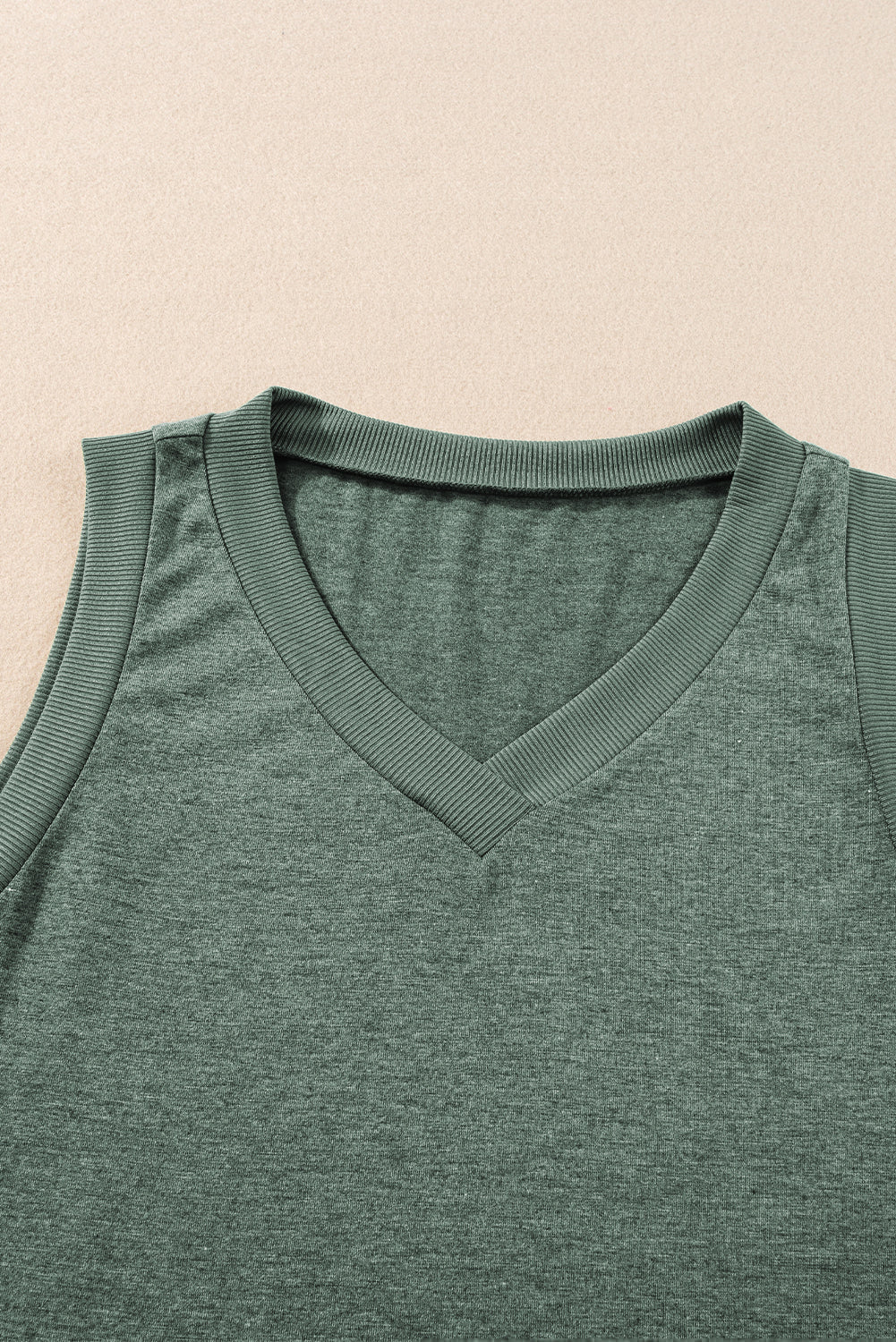 Zwarte gebreide V-hals Tanktop - PrizQ