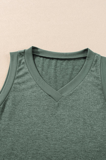 Zwarte gebreide V-hals Tanktop - PrizQ