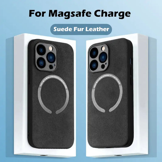 Suede Leather Magnetic Case for iPhone (Magsafe) - PrizQ